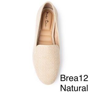 Linen herringbone pattern loafer / flat